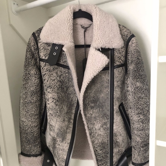 All Saints Jackets & Blazers - All Saints Shearling Biker Jacket (Brand New)